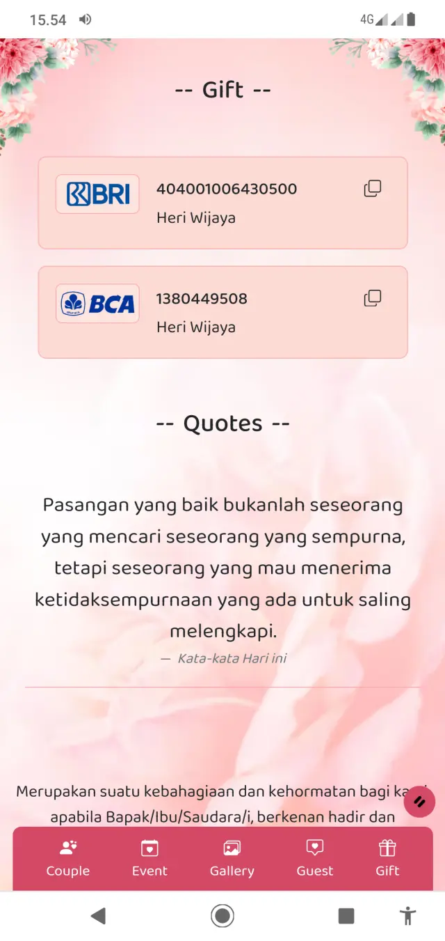 Tampilan Gift