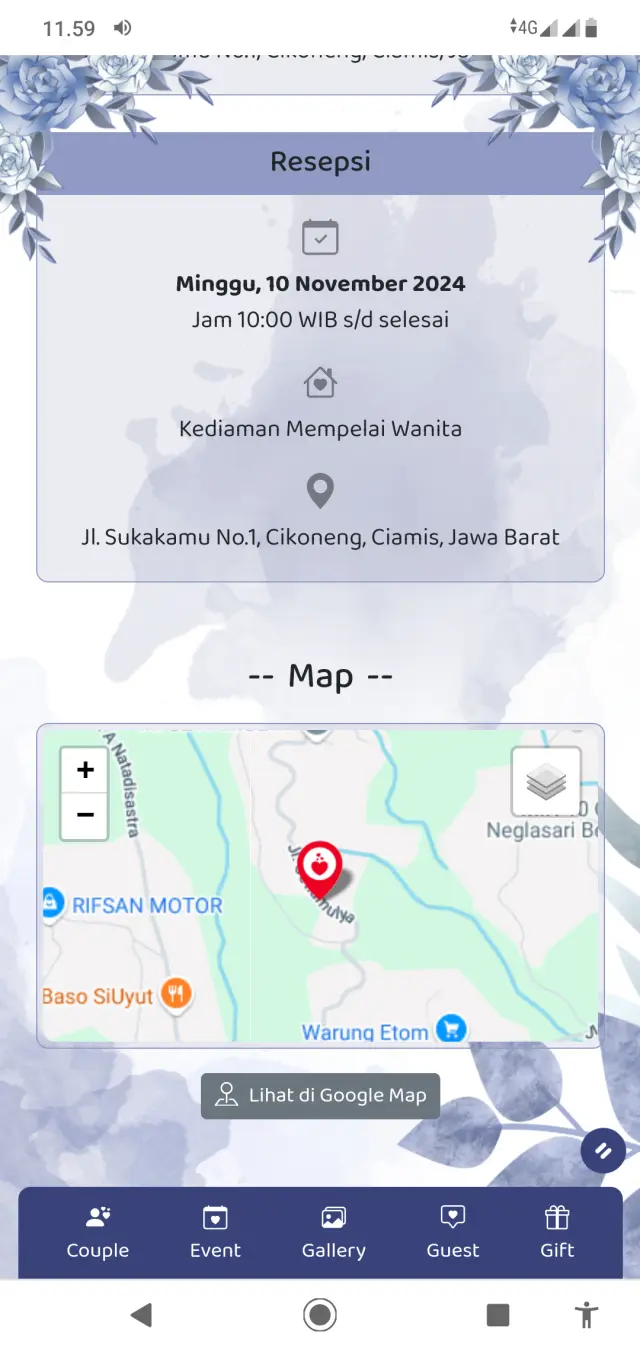 Tampilan Peta Lokasi